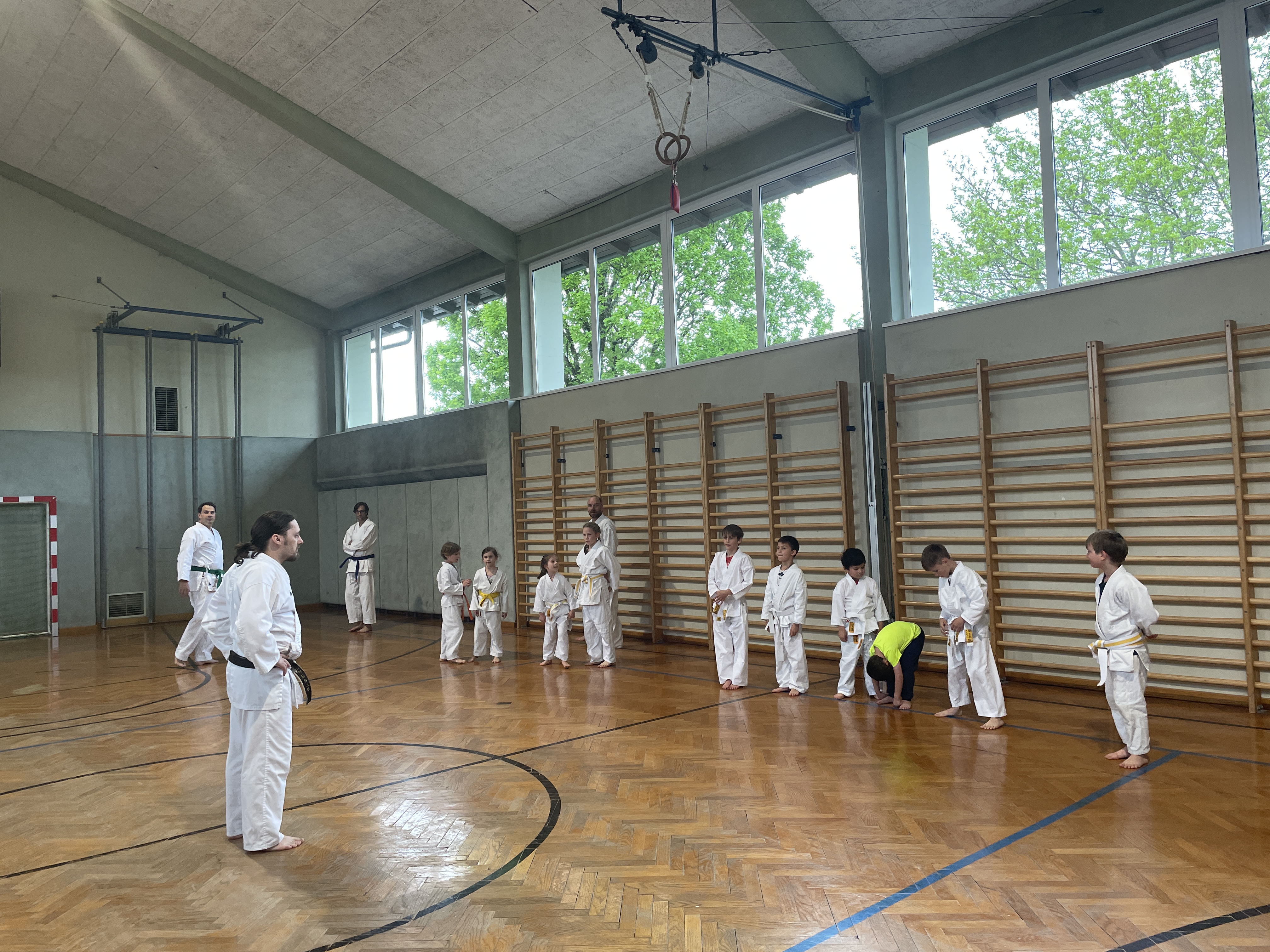 Aufstellung in der Halle